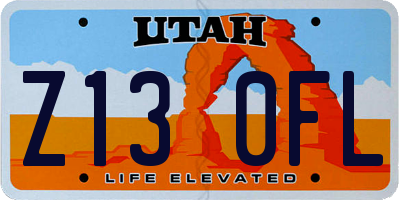 UT license plate Z130FL
