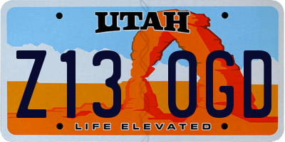 UT license plate Z130GD