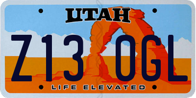 UT license plate Z130GL