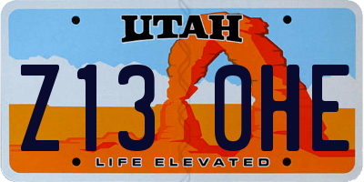UT license plate Z130HE