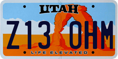UT license plate Z130HM