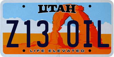 UT license plate Z130IL