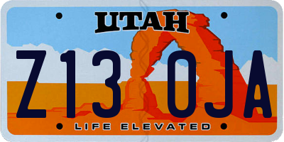 UT license plate Z130JA