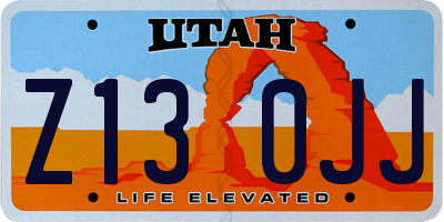 UT license plate Z130JJ
