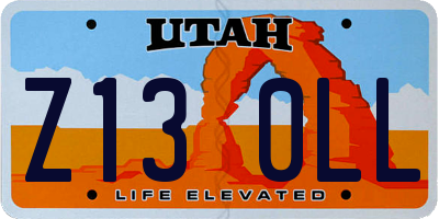 UT license plate Z130LL