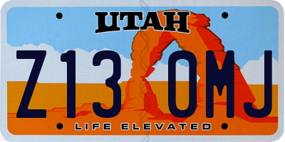 UT license plate Z130MJ