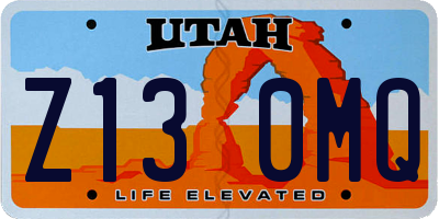 UT license plate Z130MQ