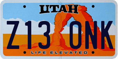 UT license plate Z130NK