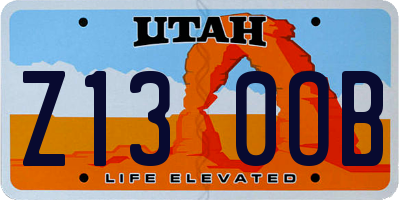 UT license plate Z130OB