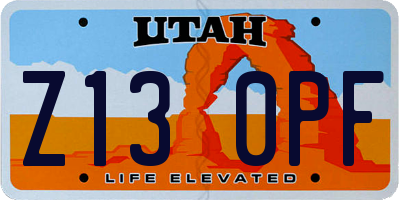 UT license plate Z130PF