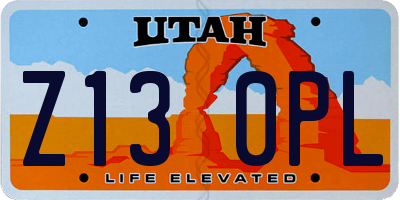 UT license plate Z130PL