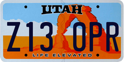 UT license plate Z130PR