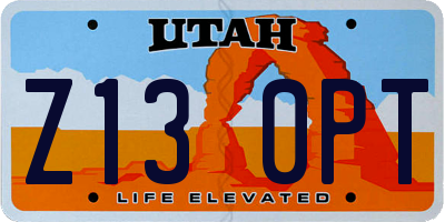 UT license plate Z130PT