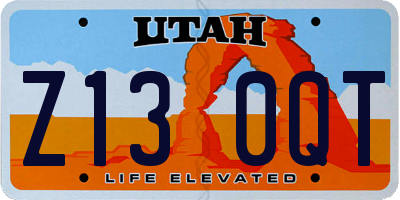 UT license plate Z130QT