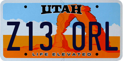 UT license plate Z130RL