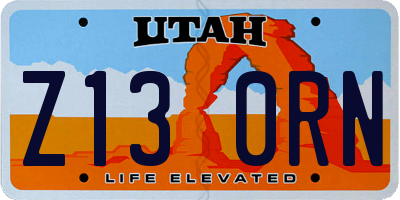 UT license plate Z130RN