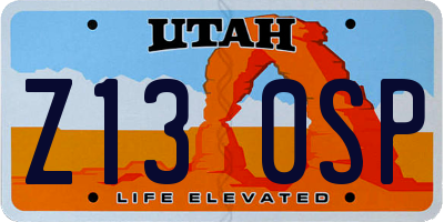 UT license plate Z130SP
