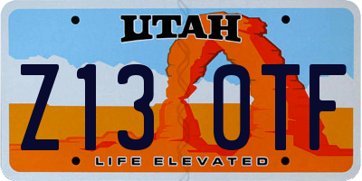 UT license plate Z130TF