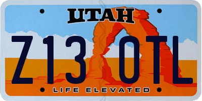 UT license plate Z130TL