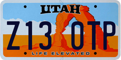 UT license plate Z130TP