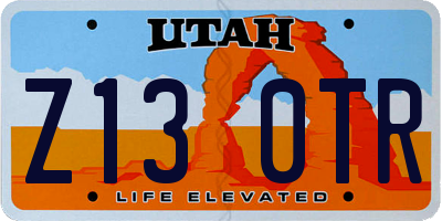 UT license plate Z130TR