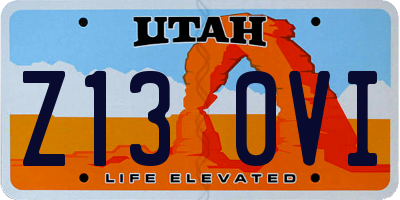 UT license plate Z130VI