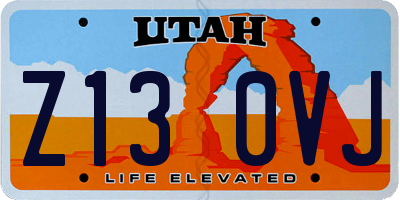 UT license plate Z130VJ