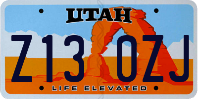 UT license plate Z130ZJ