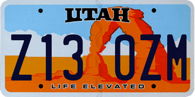 UT license plate Z130ZM