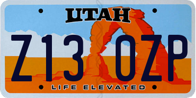 UT license plate Z130ZP