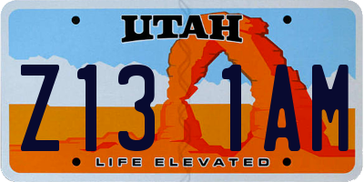 UT license plate Z131AM