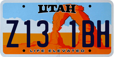 UT license plate Z131BH