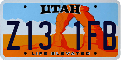 UT license plate Z131FB