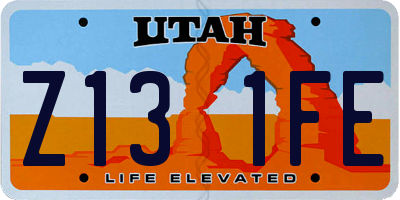 UT license plate Z131FE