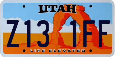 UT license plate Z131FF