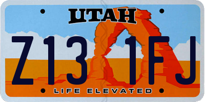 UT license plate Z131FJ