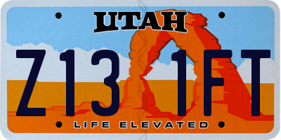 UT license plate Z131FT