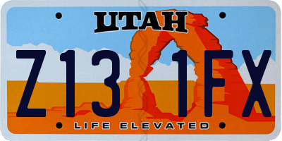UT license plate Z131FX