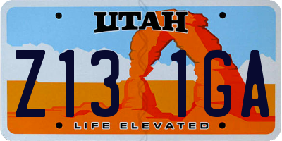 UT license plate Z131GA