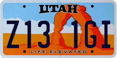 UT license plate Z131GI