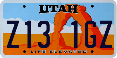 UT license plate Z131GZ