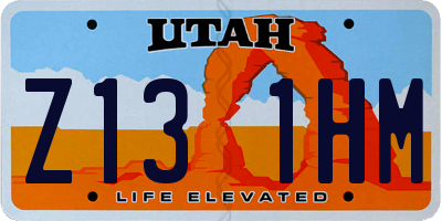 UT license plate Z131HM
