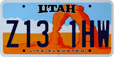UT license plate Z131HW