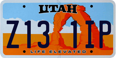UT license plate Z131IP