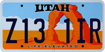 UT license plate Z131IR