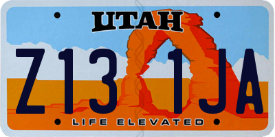 UT license plate Z131JA