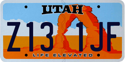 UT license plate Z131JF