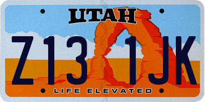 UT license plate Z131JK