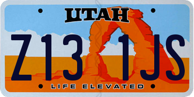 UT license plate Z131JS