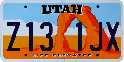 UT license plate Z131JX